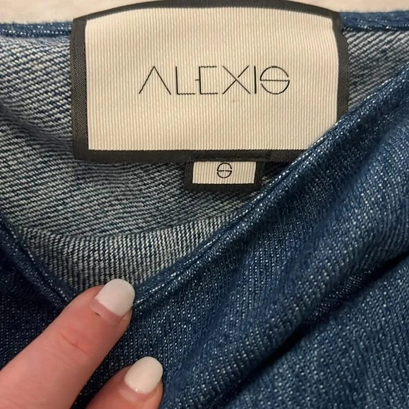 Alexis Denim One-Shoulder Jumpsuit - Picture 7 of 8